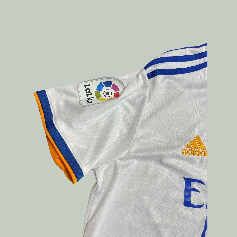 Adidas Real Madrid 2021-22 Home Jersey White Blue Orange Mens Large Soccer Shirt